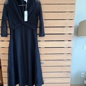 The White Company Holiday Twist Front Lined Lace Dress